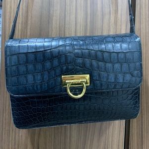Used Fendi Black Crocodile Crossbody | SEND OFFER